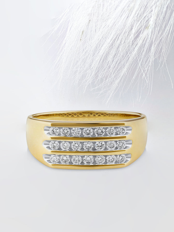 Round Cut Channel Moissanite Men's Diamond Wedding Band