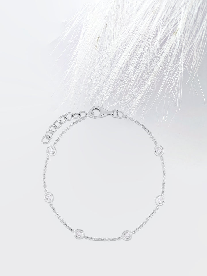 0.11ct Round Cut Bezel Set Tennis Diamond Moissanite Bracelet For Women