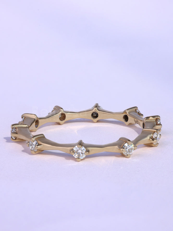 Round Cut Petite Pave Setting Eternity Wedding Band