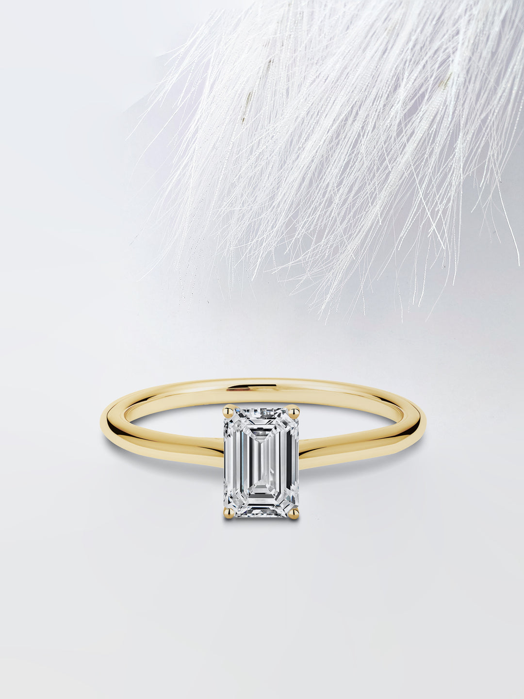 0.75CT Emerald Cut Solitaire Moissanite Diamond Engagement Ring For Women