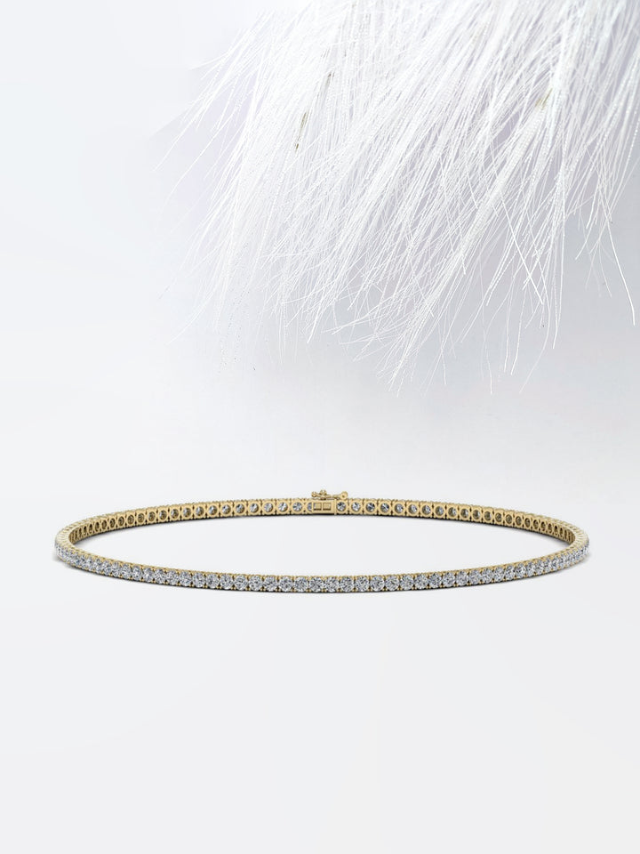 Round Cut Moissanite Riviera Diamond Tennis Necklace For Women