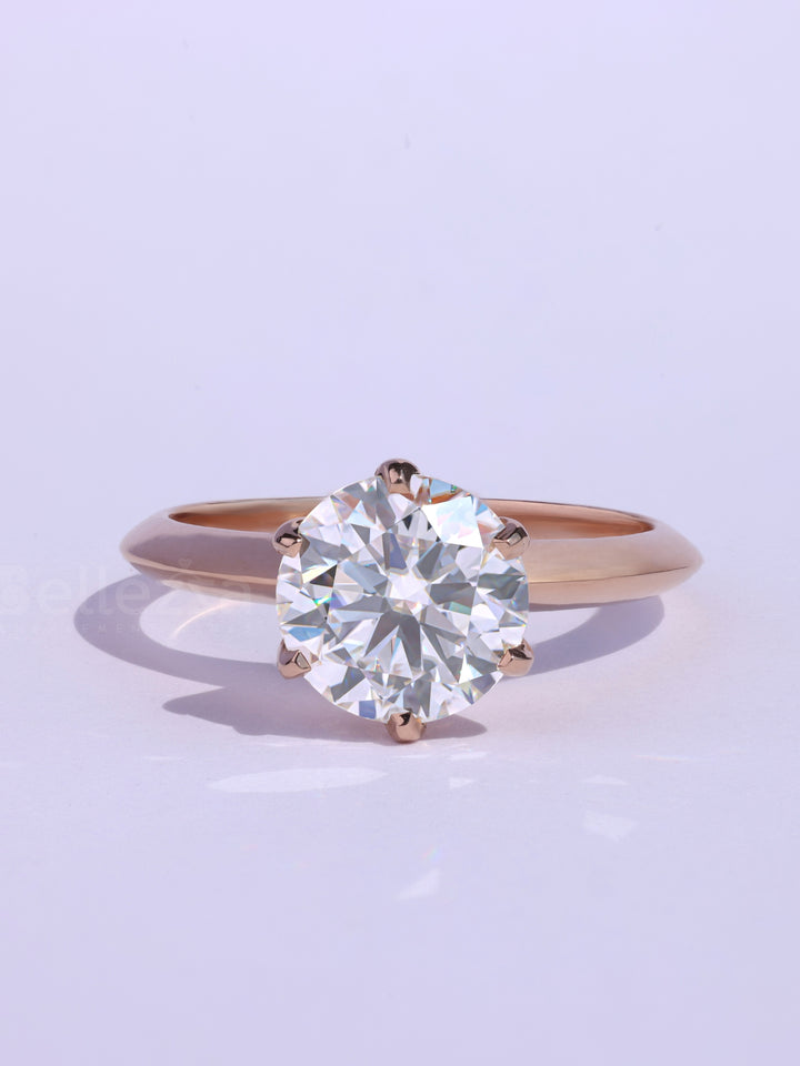 1.0CT Round Cut Diamond Knife Edge Solitaire Engagement Ring