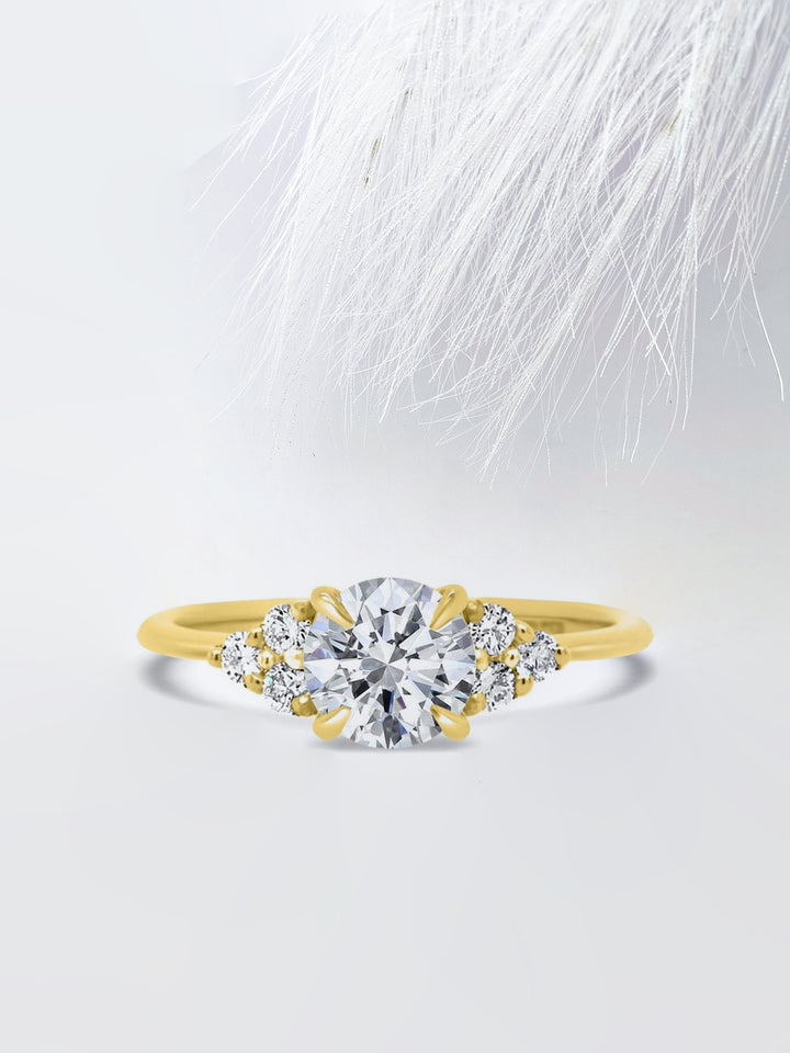 1.0CT Round Cut Cluster Moissanite Diamond Engagement Ring Anniversary Gift