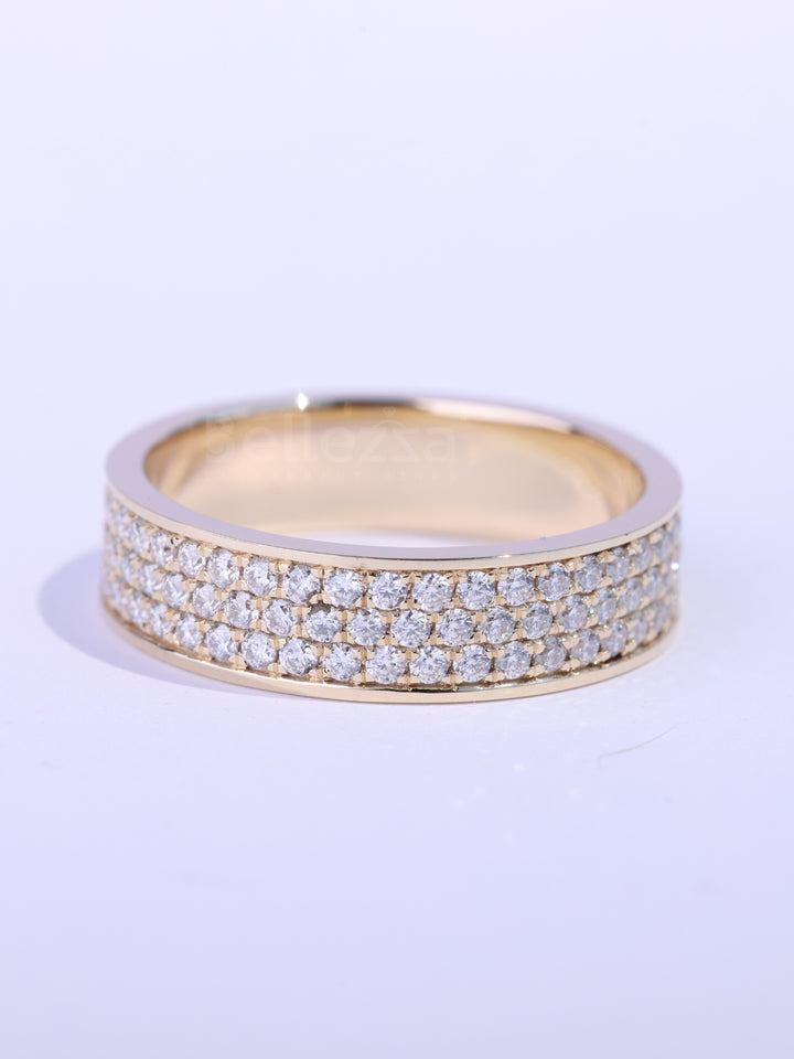Round Cut Cluster Diamond Full Eternity Wedding Band