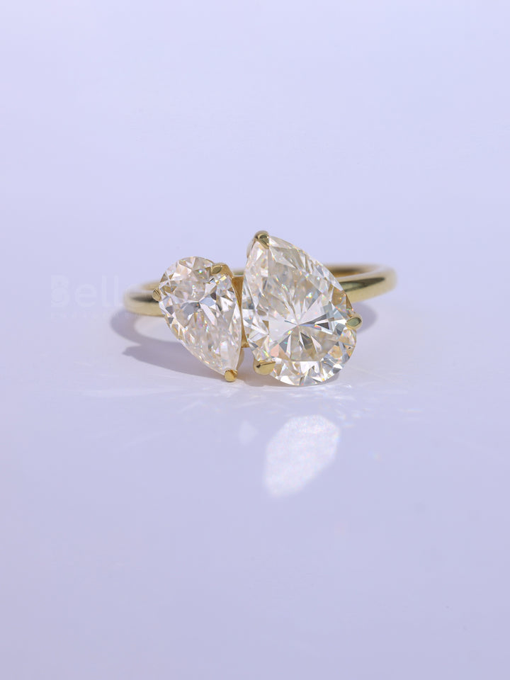 1.50CTW Pear Cut Alternaative Toi Et Moi Moissanite Engagement Ring