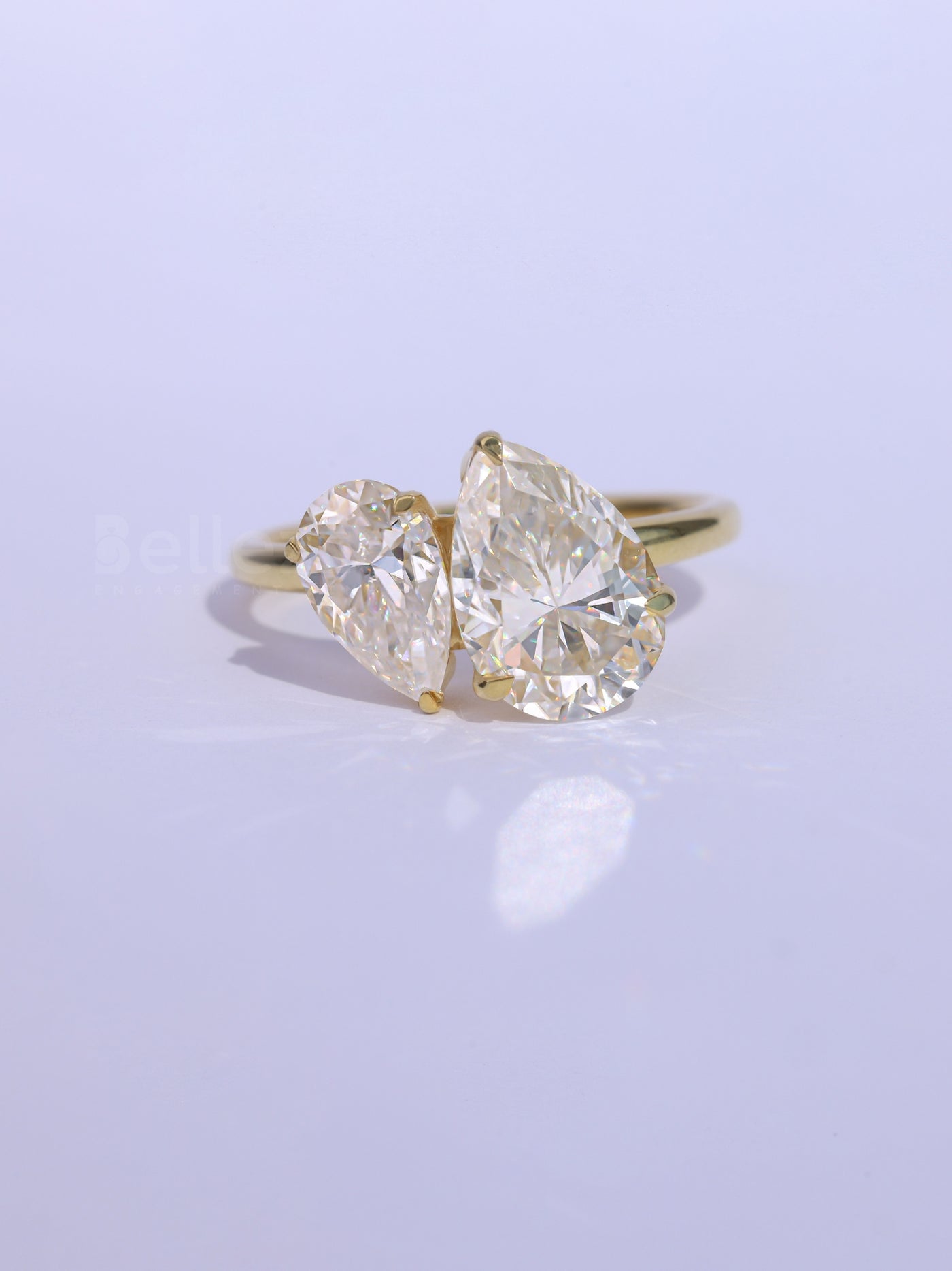 1.50CTW Pear Cut Alternaative Toi Et Moi Moissanite Engagement Ring