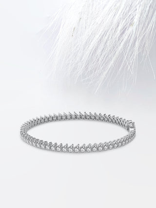 7.0ct Pear Cut Moissanite Tennis Diamond Bracelet For Women