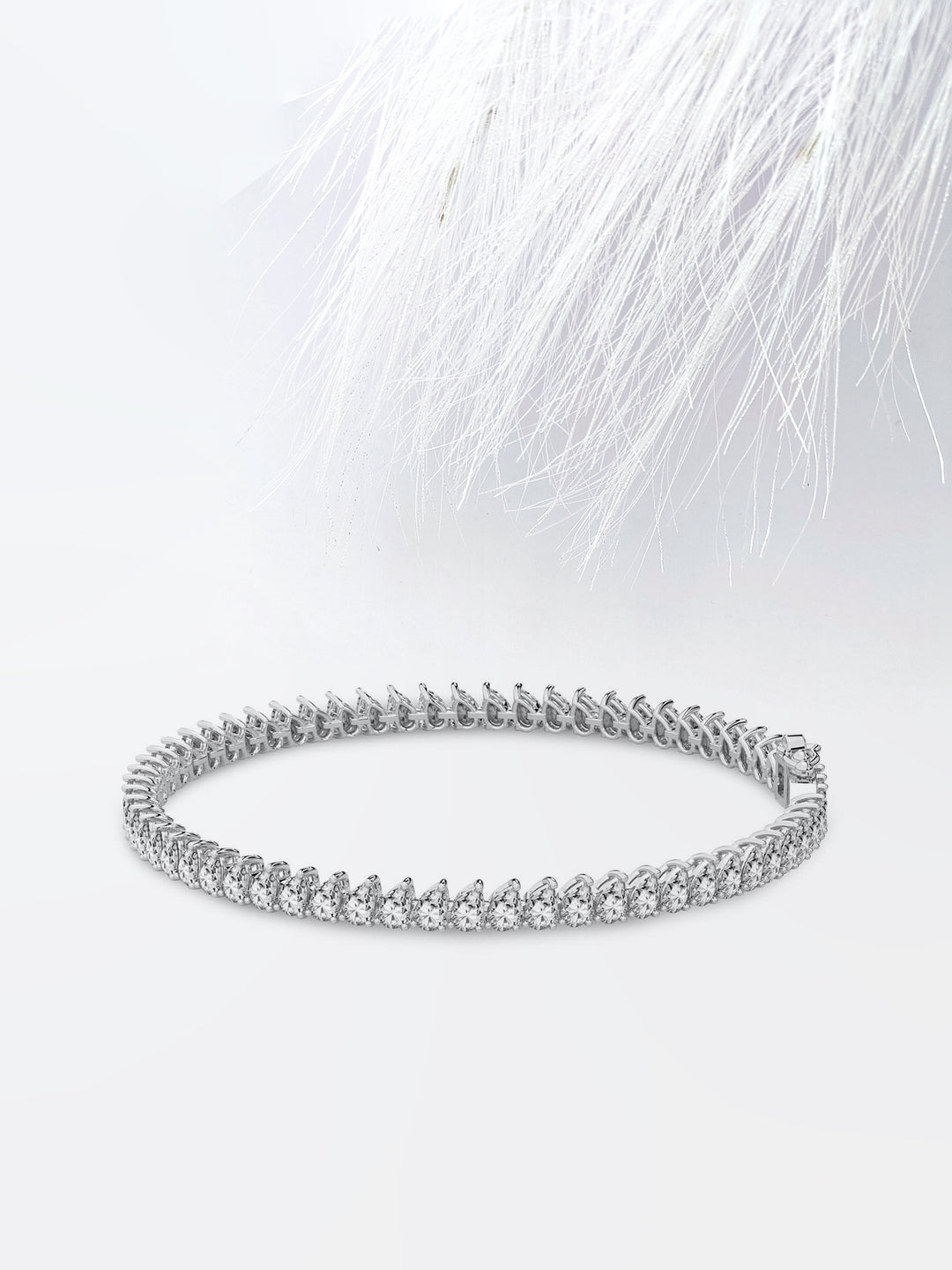 7.0ct Pear Cut Moissanite Tennis Diamond Bracelet For Women