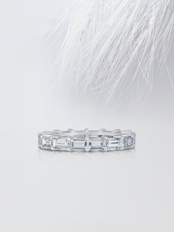 Baguette Cut Eternity Diamond Wedding Band For Women