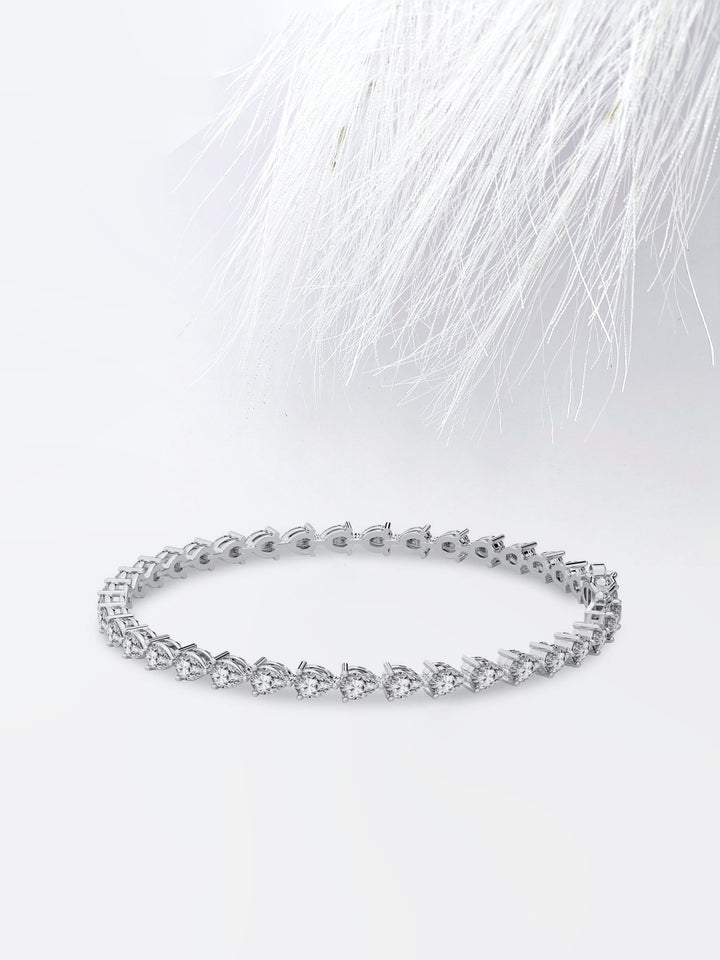 3.0ct Pear Cut Moissanite Tennis 14k White Gold Diamond Bracelet