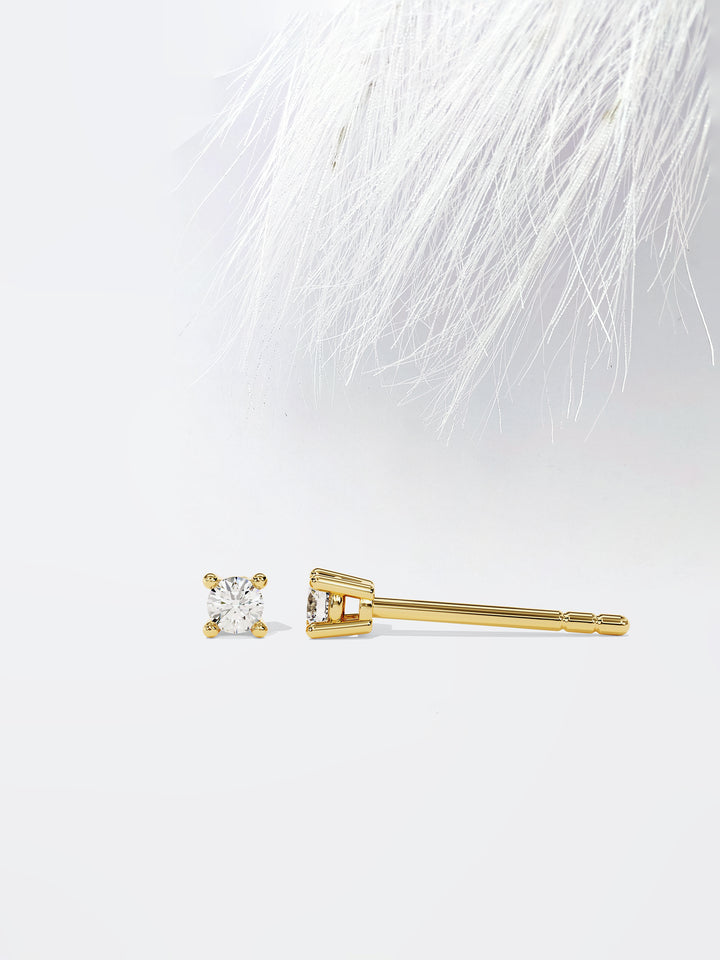 Round Cut Solitaire Moissanite Stud Diamond Earrings For Women