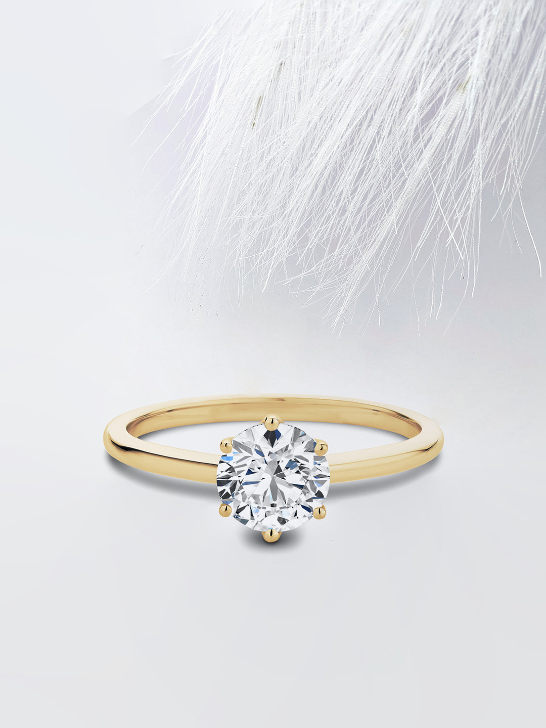 1.0CT Round Cut Solitaire Moissanite Diamond Engagement Ring For Women