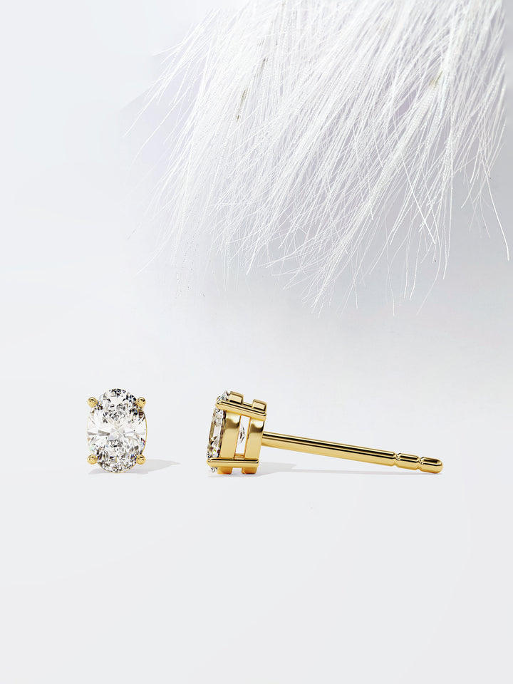 Oval Cut Moissanite Stud Diamond Earrings For Women