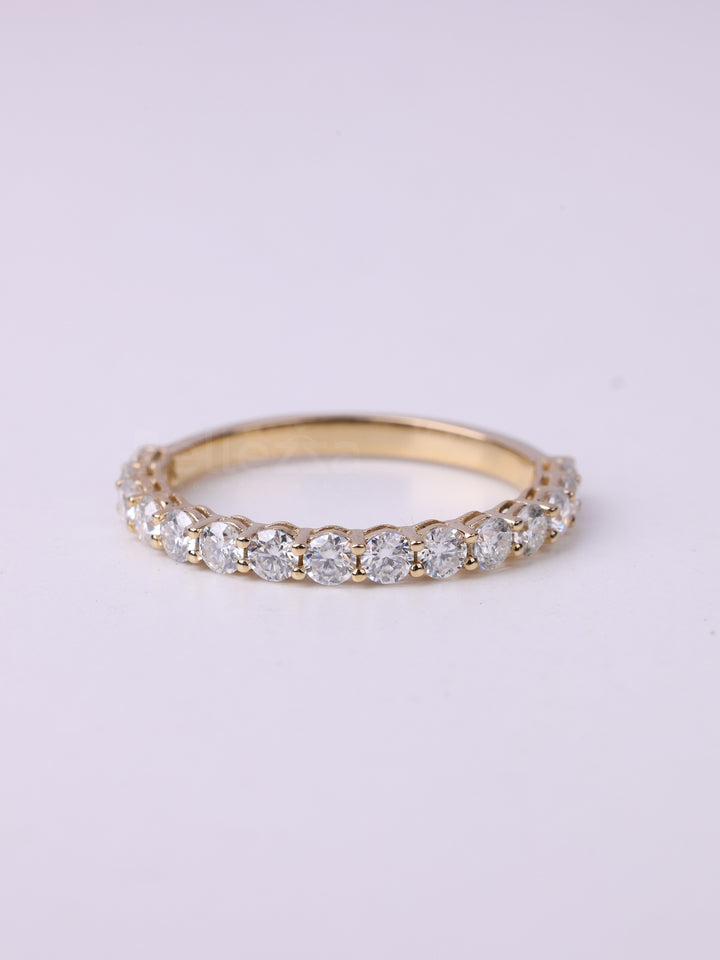 Round Cut Diamond Half Eternity Wedding Band