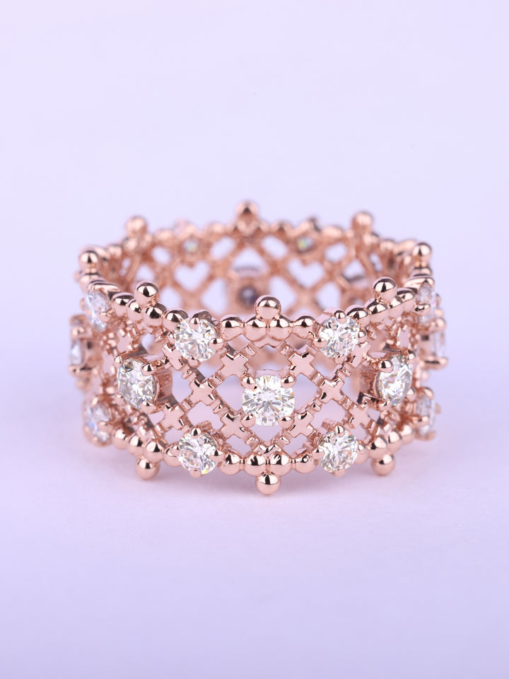 Uniuqe Round Diamond Full Eternity Moissanite Wedding Band