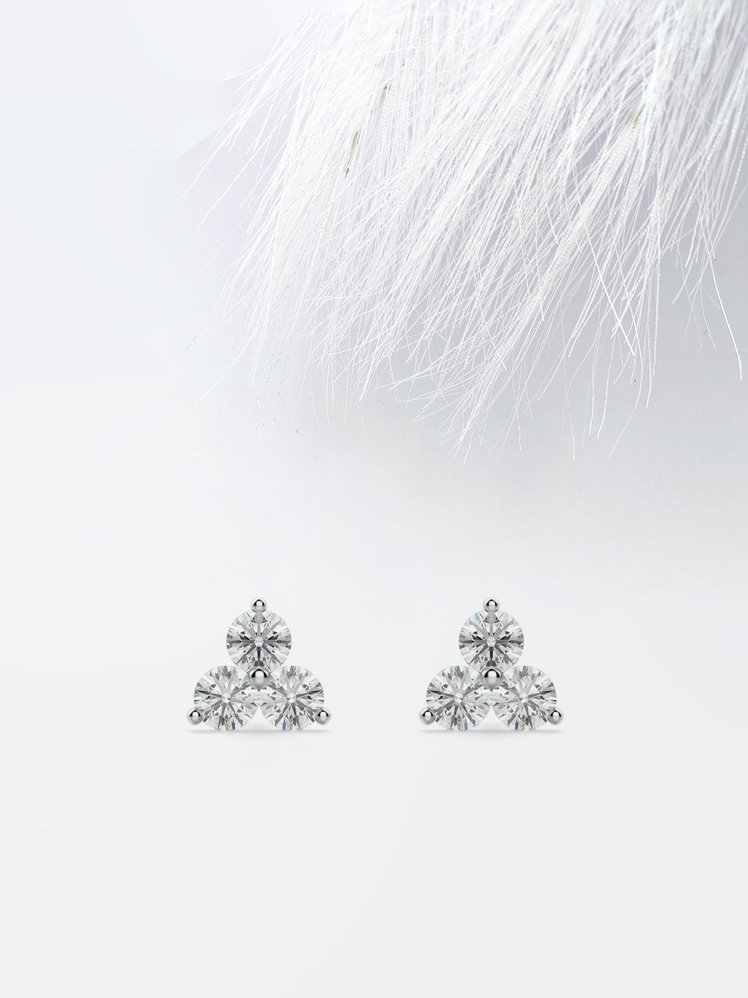 0.36CT Round Cut Three Stone Moissanite Diamond Earrings For Women