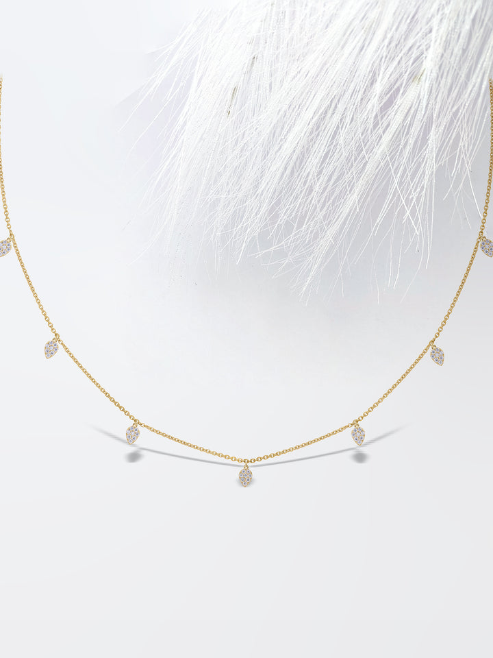 Dangling Diamond Moissanite Pear Drop Necklace For Women