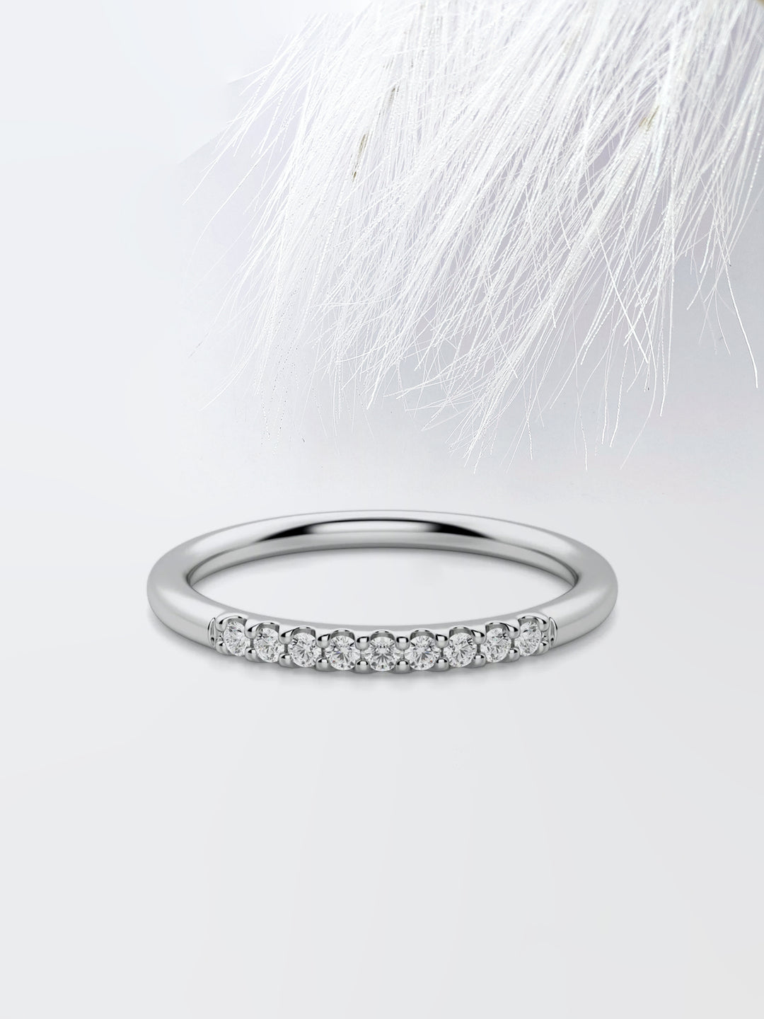 Round Cut Nine Stone Diamond Wedding Band For Women