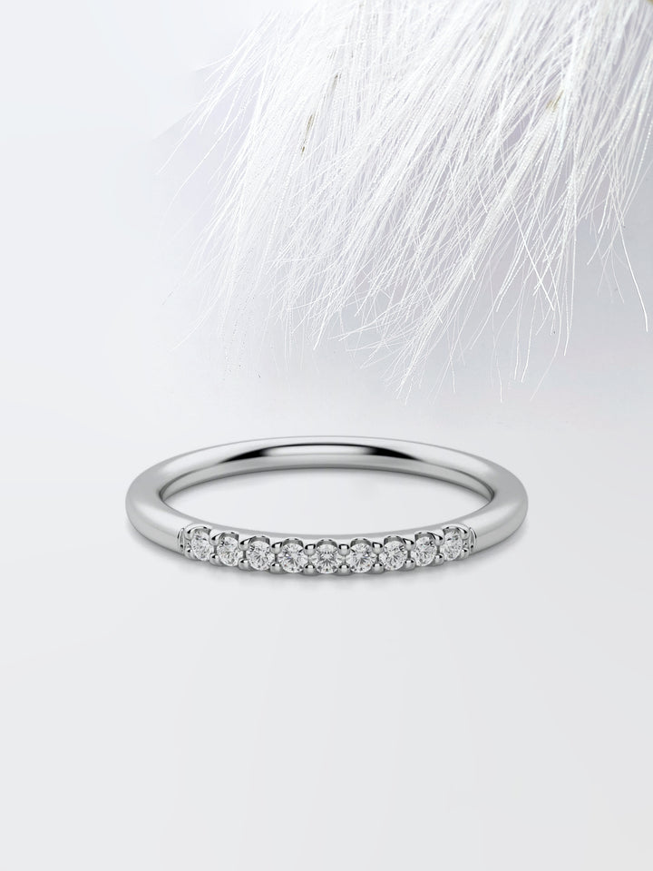 Round Cut Nine Stone Diamond Wedding Band For Women