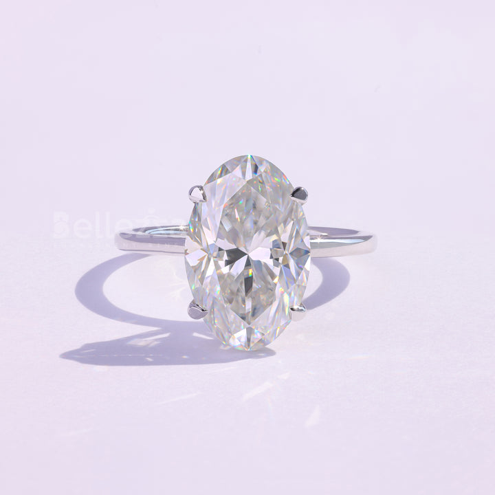 5.50CT Oval Cut Moissanite Hidden Halo Engagement Ring - Ready to ship