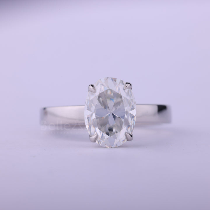 1.0CT Oval Cut Diamond Moissanite Solitaire Engagement Ring
