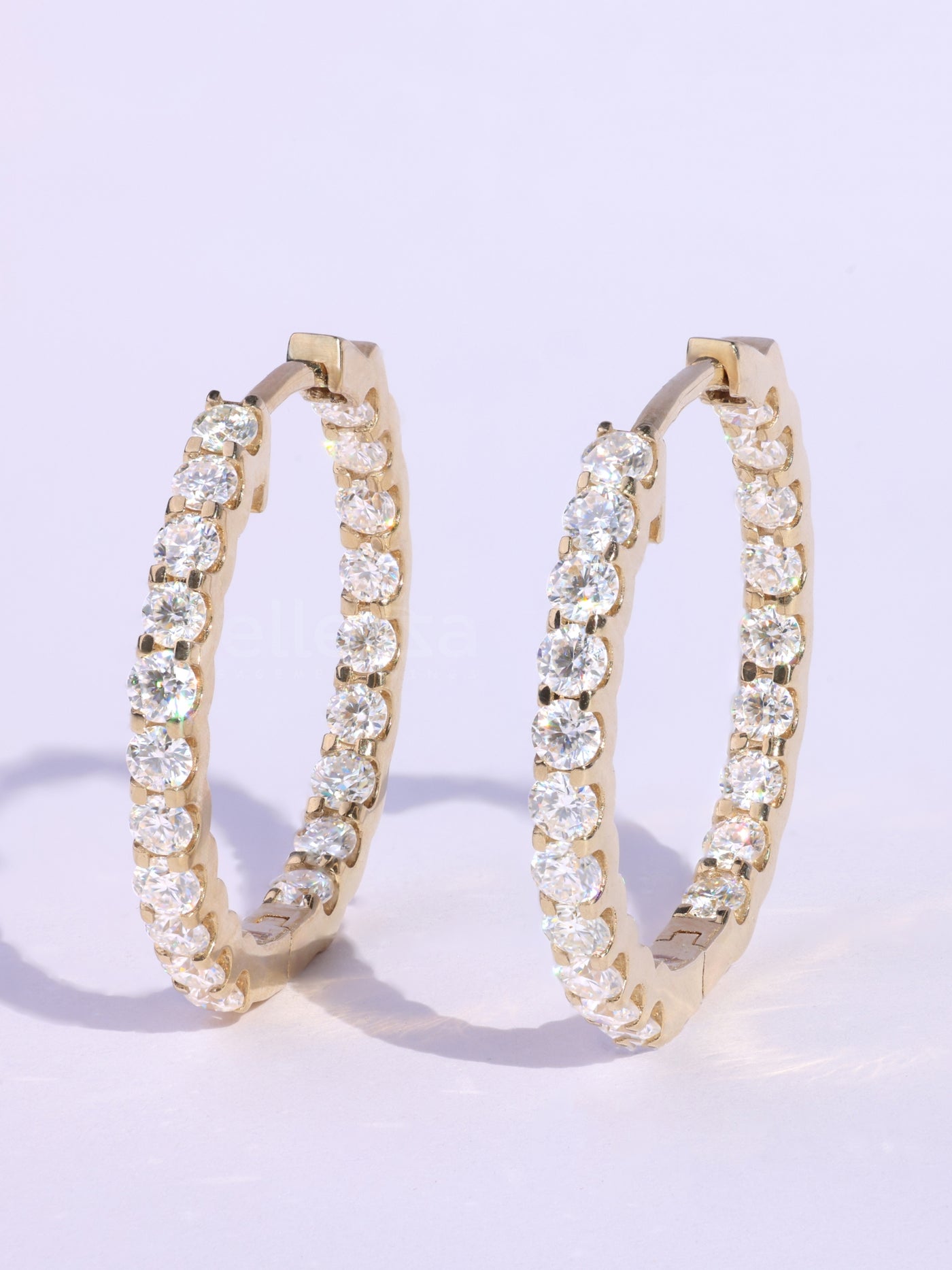1.20TCW Round Diamond Party Wear Moissanite Hoops Earrings