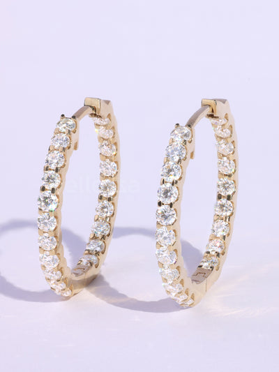 1.20TCW Round Diamond Party Wear Moissanite Hoops Earrings