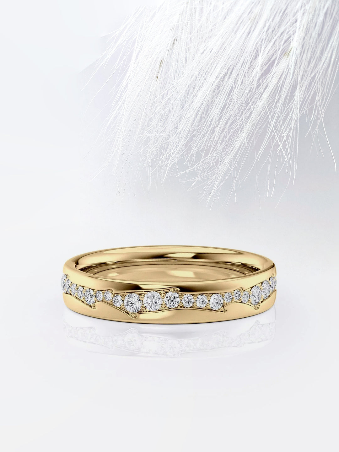 Round Cut The Diamond Twig Cigar Moissanite Men's Diamond Wedding Band