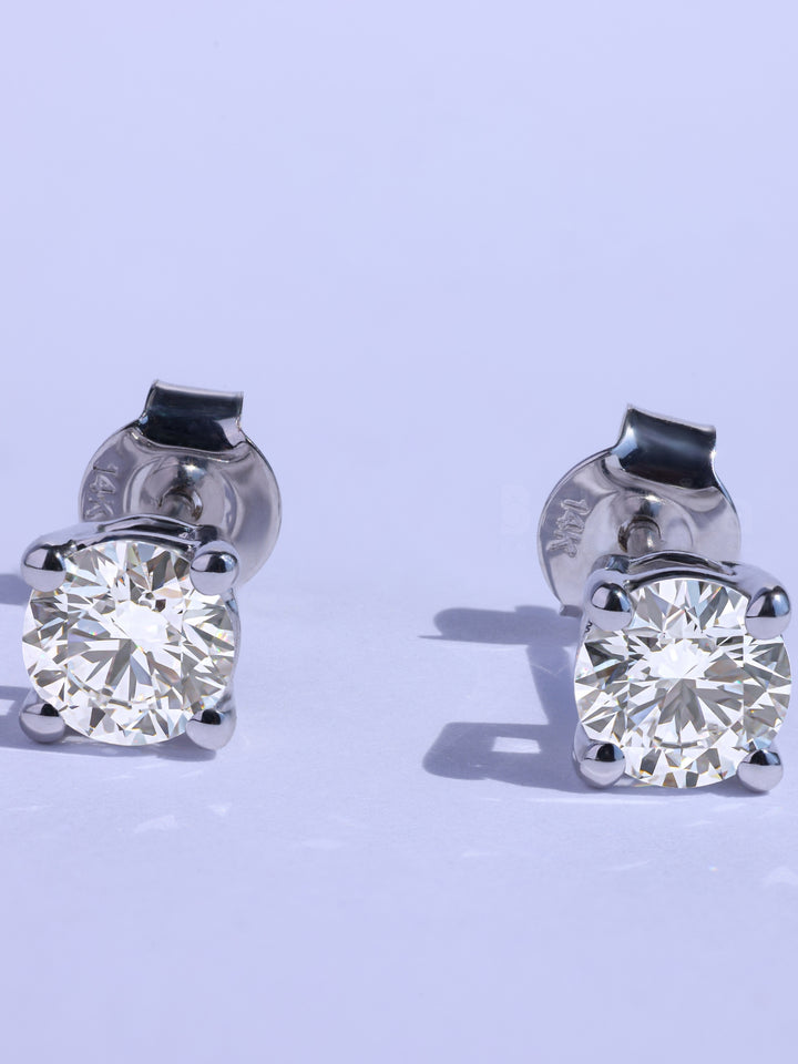 1.0TCW Round Cut Diamond Moissanite Daily Wear Stud Earrings