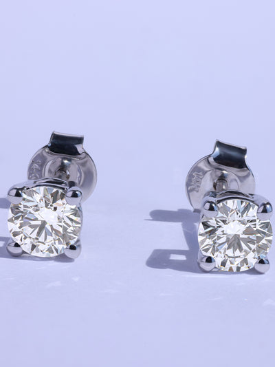 1.0TCW Round Cut Diamond Moissanite Daily Wear Stud Earrings