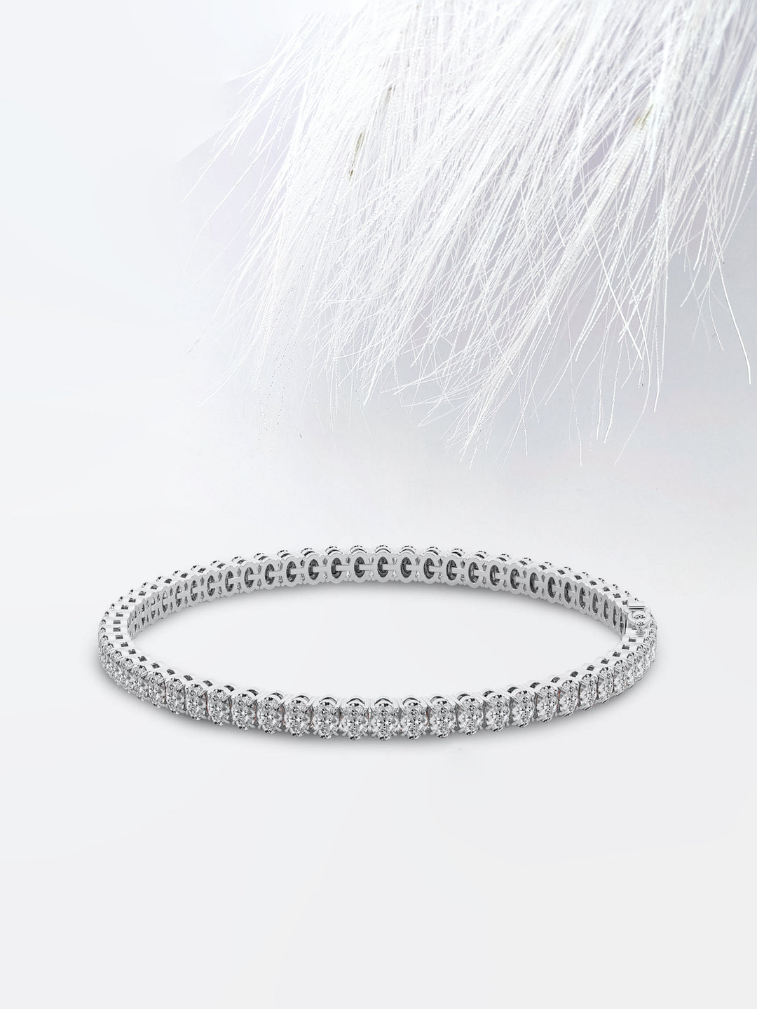 8.0ct Oval Cut Moissanite Tennis Diamond Bracelet 14k White Gold