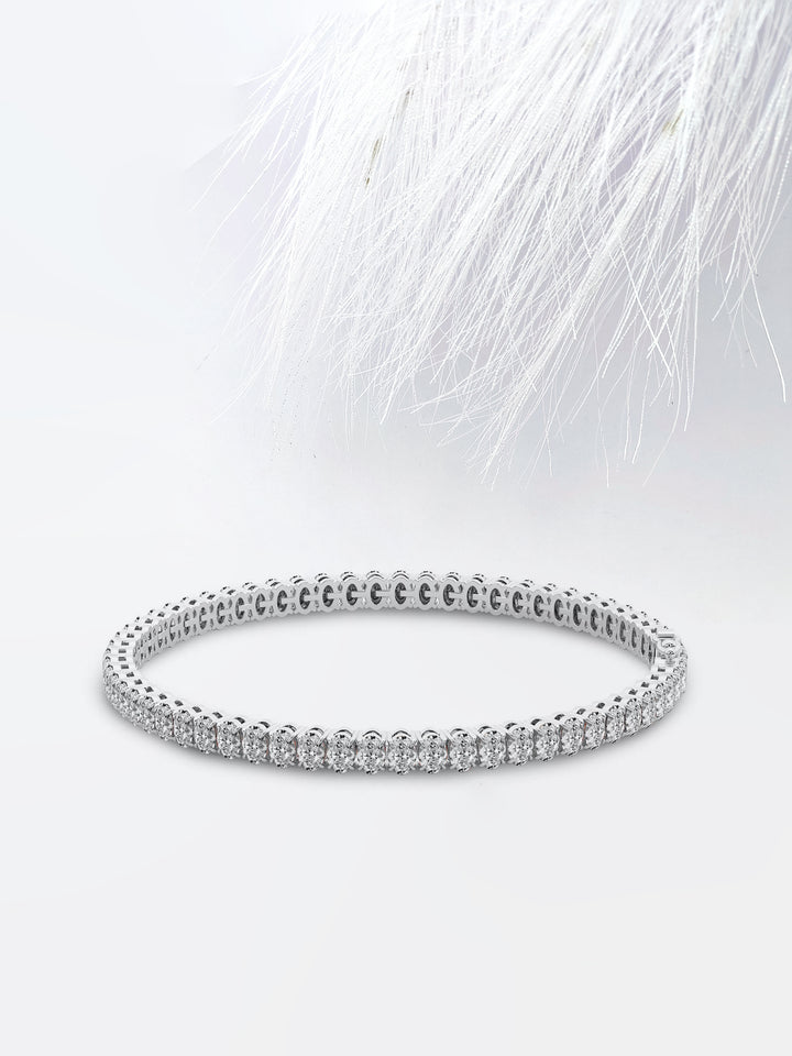 8.0ct Oval Cut Moissanite Tennis Diamond Bracelet 14k White Gold