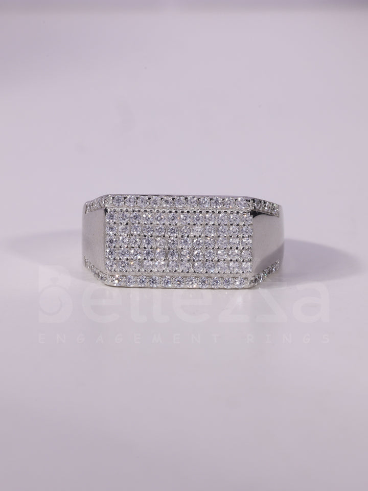 1.20TCW Round Cut Cluster Diamond Unique Classy Men's Wedding Ring