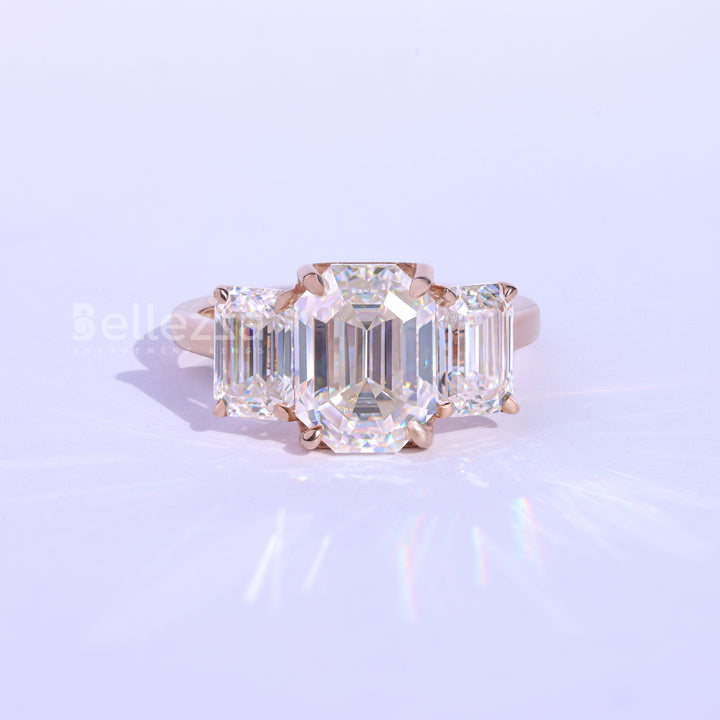2.0CT Emerald Cut Three Stone Engagement Ring - Ready To Ship