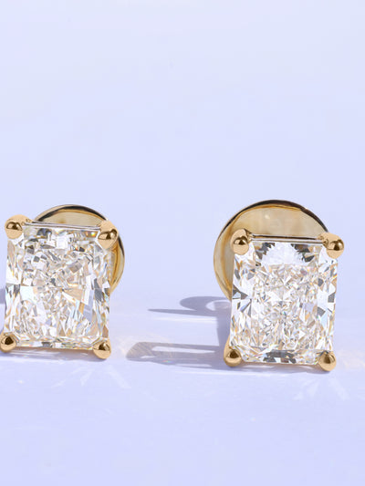Radiant Cut Diamond Classic Solitaire Stud Earrings For Her