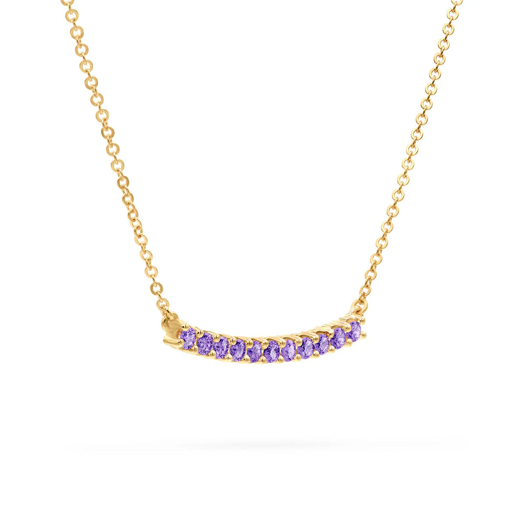 1.35TCW Round Cut Moissanite Diamond February Birthstone Necklace