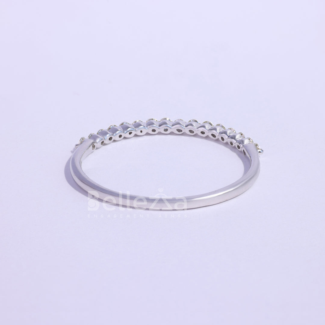 0.30TCW Round Brilliant Bubble Prong Moissanite Wedding Band - Ready to Ship