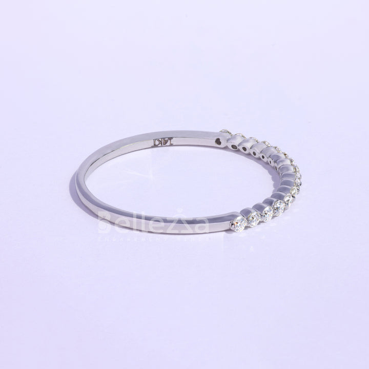 0.30TCW Round Brilliant Bubble Prong Moissanite Wedding Band - Ready to Ship