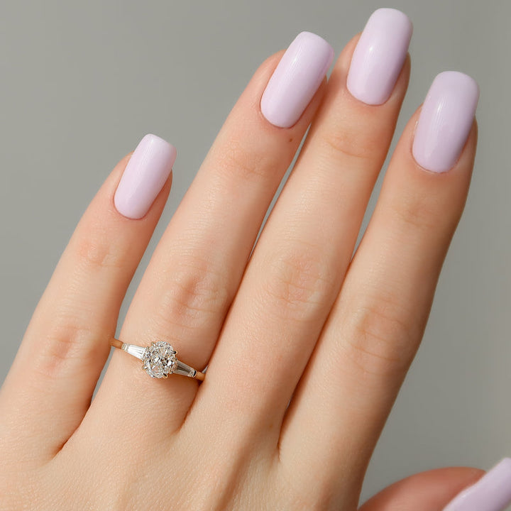 1.50-3.50 CT Oval  Lab Grown Diamond Three Stone Engagement Ring