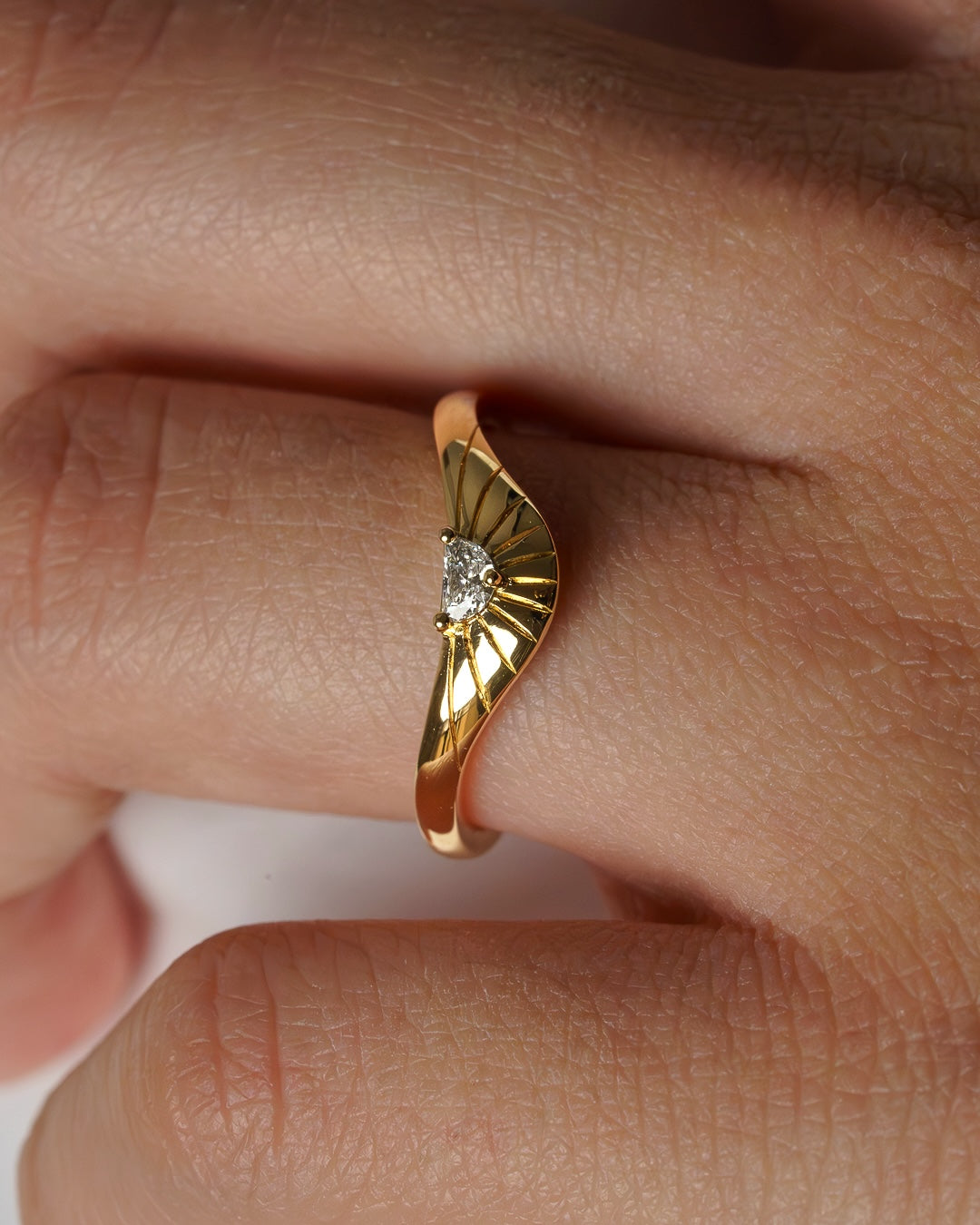 0.70 TCW Half Moon Lab Grown Diamond Curved Wedding Band