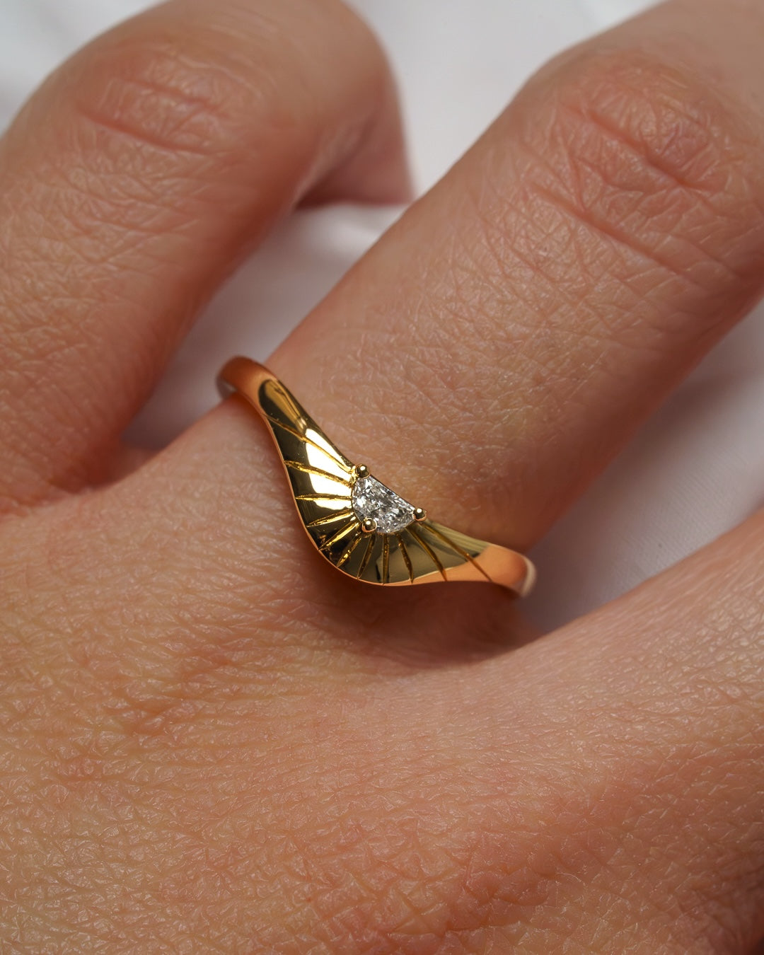 0.70 TCW Half Moon Lab Grown Diamond Curved Wedding Band