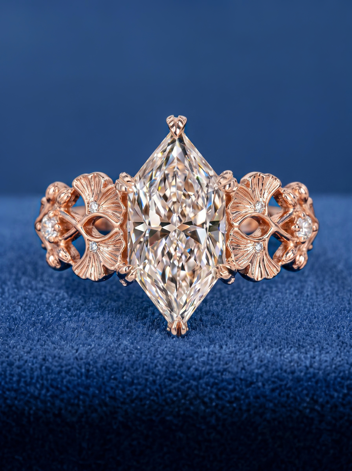 2.0CT Nature Inspired Dutch Marquise Lab Grown Diamond Engagement Ring