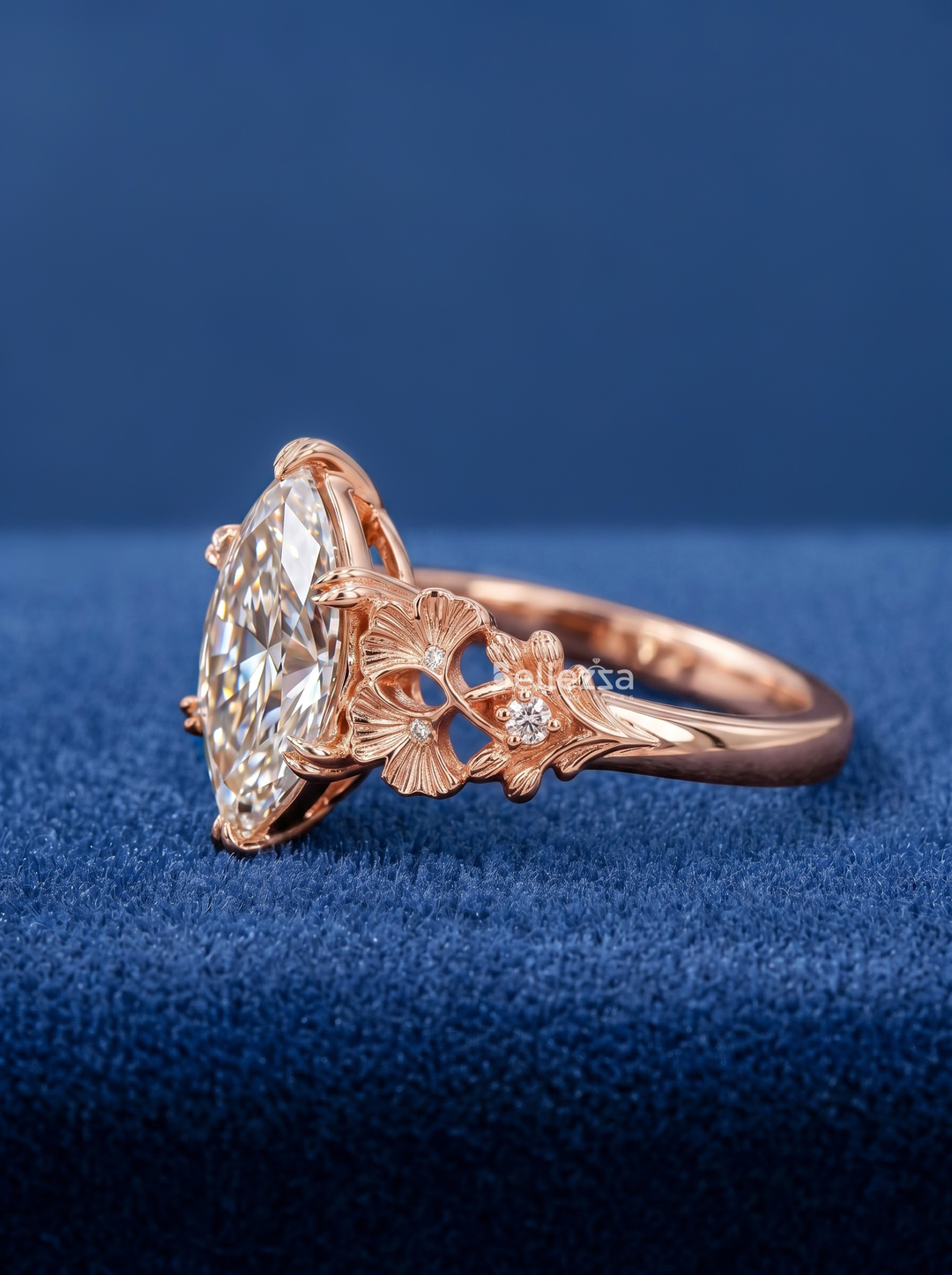 2.0CT Nature Inspired Dutch Marquise Lab Grown Diamond Engagement Ring