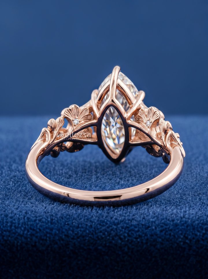 2.0CT Nature Inspired Dutch Marquise Lab Grown Diamond Engagement Ring
