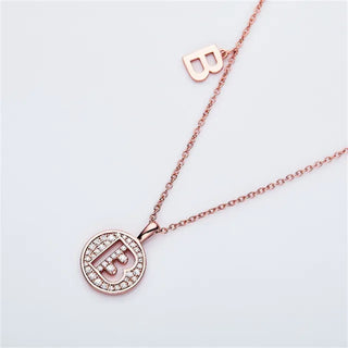 " B " Letter Moissanite Diamond Necklace for Women