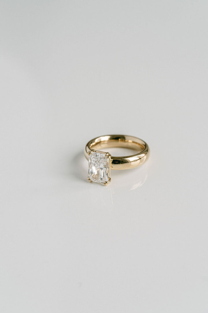 1.0 - 3.0 CT Radiant  Lab Grown Diamond Solitaire Engagement Ring