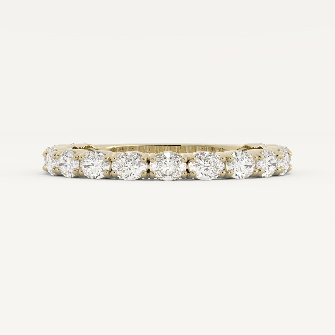 0.70 TCW Oval Semi Eternity Diamond Wedding Band