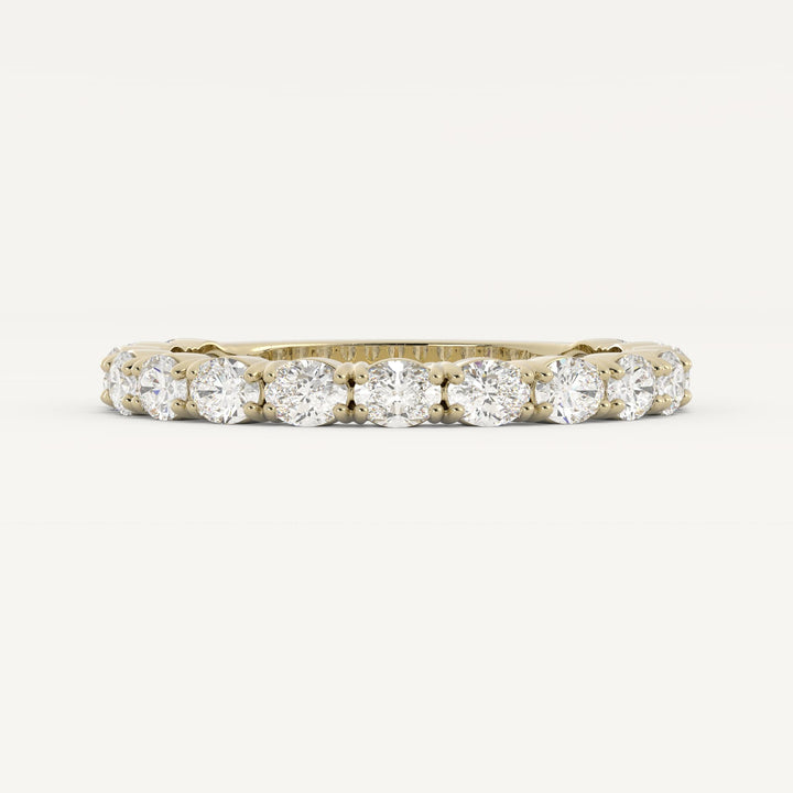 0.70 TCW Oval Semi Eternity Diamond Wedding Band