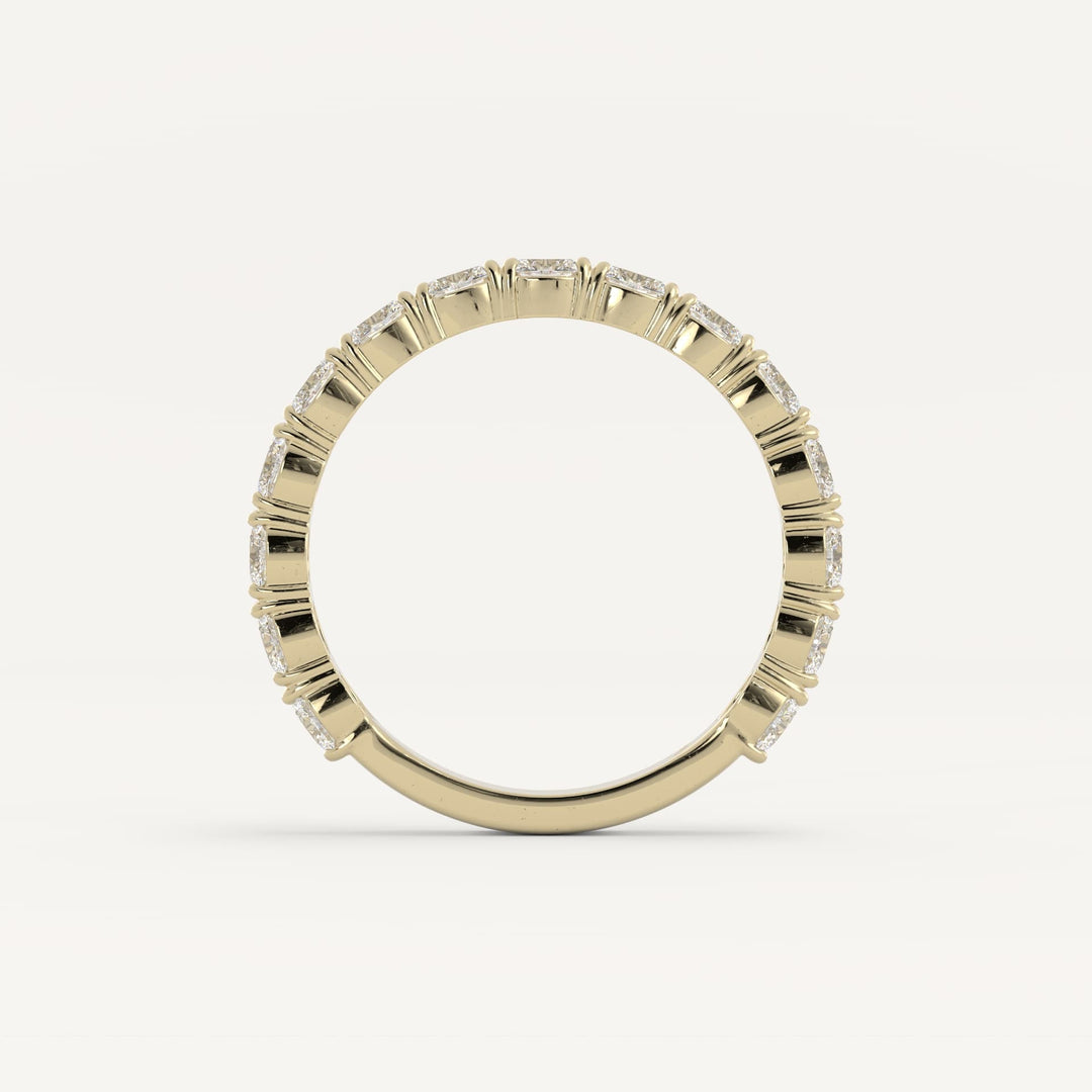 0.70 TCW Oval Semi Eternity Diamond Wedding Band