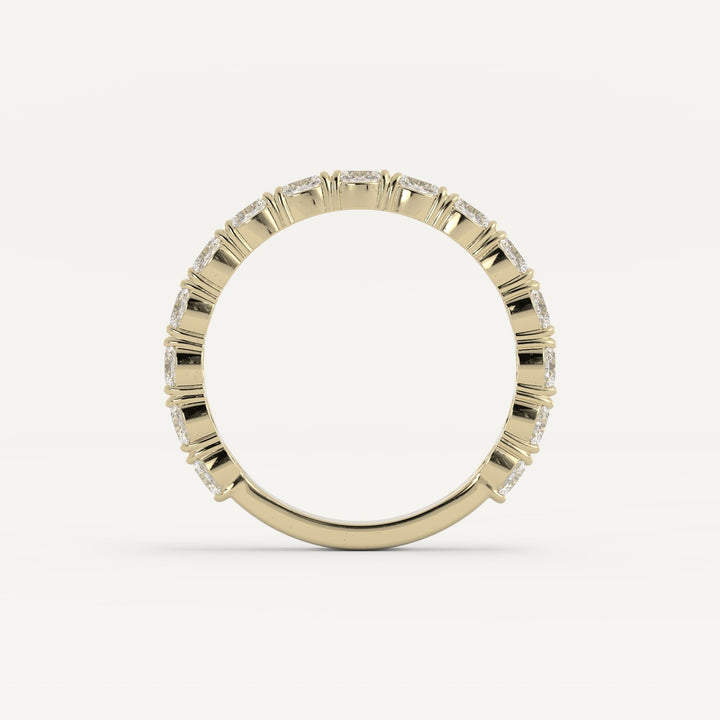 0.70 TCW Oval Semi Eternity Diamond Wedding Band